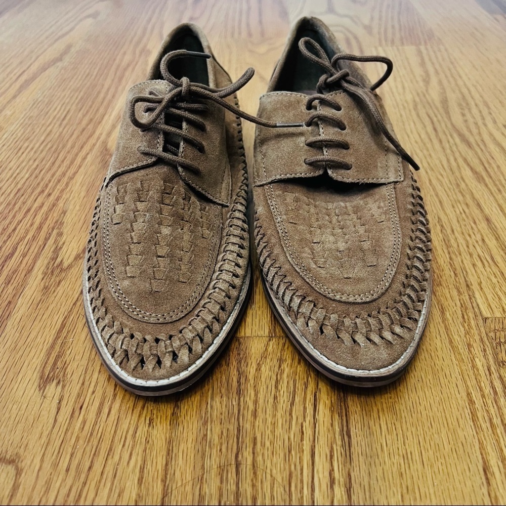 NWOB ASOS Womens Tan Interlaced Suede Oxfords Size 9​​​​